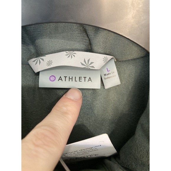 Athleta‎ Alpine Air Vest Size L Hooded Faux Fur Trim Green - Picture 4 of 5